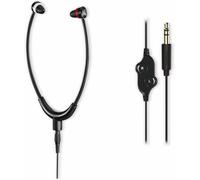 Casque TV Stéthoscope HED4408 (câble de 8 m, léger pour Personnes âgées et porteurs de Lunettes, Casque stéréo pour TV, Casque Intra-auriculaire, Prise 3,5 mm, avec Adaptateur 6,35 mm) Noir