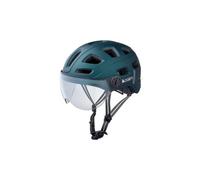 Casque urbain cairn quartz transparent visor led usb bleu