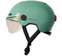 Cosmo Fusion+ Taille M, Sauge- Casque avec éclairage Vélo Arrière Intelligent et Connecté - Assurance Individuelle ALLIANZ offerte durant 1 an