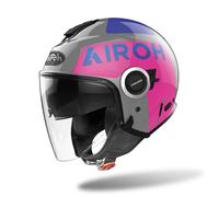Casque Urban Jet Airoh HELIOS Up Pink Gloss