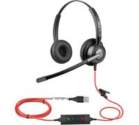 Casque Usb Avec Double Micro Enc Antibruit,Casque Pc Audio Filaire Avec Teams Bouton Pour Ordinateur Portable Teams Zoom Télétravail Chat Visioconférence Bureau Centre D'Appels