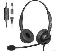 Casque Usb Avec Microphone Antibruit Pour Ordinateur Portable,Pc,Casque Stéréo Filaire Pour Bureau,Centre D'Appel,Réunions Zoom,Chat Skype,Cours En Ligne