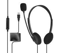 Casque USB Avec Microphone, Casque Antibruit Pour Centre D'appels Pour Microphone, Casque D'ordinateur Filaire De 1,8 , Commandes D'appel En Ligne, Casques De Bureau, Casque PC Pour Skype, Webinaire