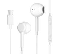 Casque USB C Filaire pour iPhone 17/16/15 Pro Max Plus, Type C Écouteurs pour MacBook iPad Pro Air Mini, écouteurs pour Samsung, Google Pixel, Contrôle du Microphone, Volume, Musique