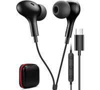 Casque USB C pour Samsung S25 FE S24 A16 A17 Écouteurs filaires magnétiques intra-auriculaires de type C avec microphone, contrôle du volume, basses stéréo suppression du bruit pour iPhone 17 Pro Max