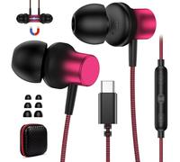 Casque USB C pour Samsung S25 Ultra S24 S23 A56 A16 Écouteurs USB C avec Microphone Hi-FI Stéréo Nylon pour iPhone 17 Pro Max 16 15 Plus pour iPad Air Casque Type C in-Ear avec Fil pour Pixel 10 9