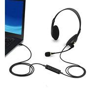 Casque USB Filaire, Casque PC Filaire avec Casque USB, Casque Audio Filaire Supra-Auriculaire Contrôle du Volume,Ordinateur Portable,Communications Vocales & E-Enseignement, Antibruit