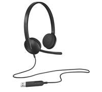 Logitech Micro-casque supra-auriculaire H340 filaire stéréo Suppression du bruit du microphone Noir