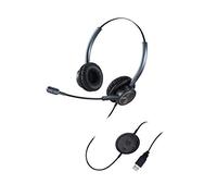 Casque USB pour Centre d'appel avec Microphone Anti-Bruit pour téléphone Mac Skype Microsoft Lync avec Reconnaissance vocale pour Drangon avec contrôleur de Volume et Bouton d'appel