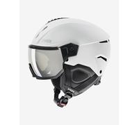 Casque Uvex Instinct Visor blanc noir mat avec verre à effet miroir argenté - 56-58