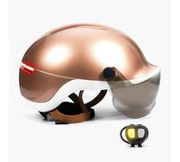 Casque vélo à visière lumineux avec clignotants Overade Life ( Copper Shine / 55-61 cm )