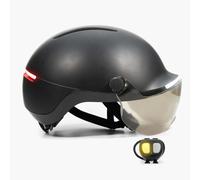 Casque vélo à visière lumineux avec clignotants Overade Life ( Slate Black / 55-61 cm )