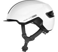 ABUS Hud-y Casque de vélo Adulte Unisexe, Blanc (shiny white), Taille L (57-61 cm)
