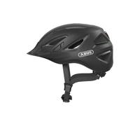 ABUS Casque vélo Urban-i 3.0, feu arrière, visière, fermeture magnétique, Velours Noir M (52–58 cm)