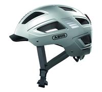 CASQUE VELO ADULTE ABUS URBAIN HYBAN 2.0 ARGENT ECLAIRAGE INTEGRE TAILLE XL