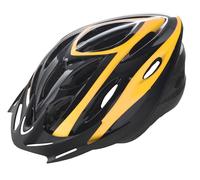 Casque Vélo Adulte Noir Jaune Calotte Out-Mould Taille M