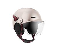 CASR Glow - Casque LED pour Vélo & Trottinette - Visière XL & Cache-Oreilles Amovibles, Clignotants arrières & Télécommande - Joli Design Urbain pour Homme & Femme - Rose Transparant - Taille L