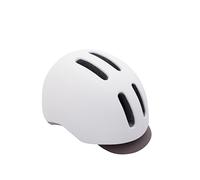 CASQUE VELO CITY ADULTE POLISPORT COMMUTER IN-MOLD BLANC MAT AVEC VISIERE GRISE