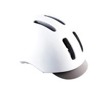 Casque velo city adulte polisport commuter in-mold blanc mat avec visiere grise