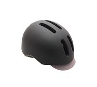 CASQUE VELO CITY ADULTE POLISPORT COMMUTER IN-MOLD NOIR MAT AVEC VISIERE GRISE