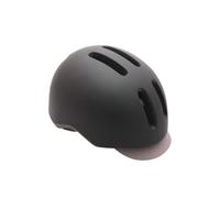 Casque velo city adulte polisport commuter in-mold noir mat avec visiere grise t
