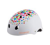 CASQUE VELO CITY JUNIOR POLISPORT URBAN RADICAL BLANC AVEC DECO TAILLE 53-55