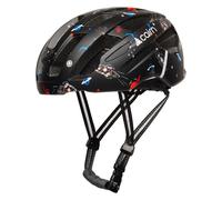Casque enfant Cairn Prism II - noir - 48/52 cm - Reflectiv System - Aero Flow Channel - motifs all-over 52-55 cm