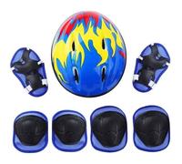Casque vélo enfant réglable avec set de protection pour filles et garçons de 3 à 10 ans - Bleu 0