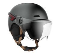 Casr Casque Glow – LED visière XL, cache-oreilles amov., clignotants arrières, télécommande – Gris L