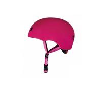 Casque Velo et Trottinette Framboise brillant boucle magnetique lumiere LED Taille M