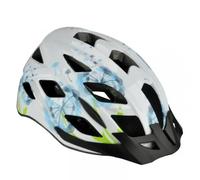 Fischer Bikes Casque de vélo Urban Flowers Adultes Bleu/Blanc/Vert S/M