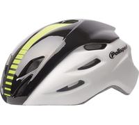 Casque vélo Polisport Aero-R Medium 55-58 cm - Blanc Mat / Noir Brillant / Jaune Fluor