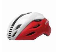 POLISPORT 8739800008 - Casque de vélo Aero-R pour Homme et Femme Taille Ajustable L (58-61cm) avec visière Amovible et Certification CE en Couleur Rouge Mat/Blanc Brillant/Noir