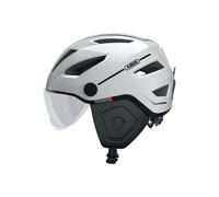 ABUS Casque de ville Pedelec 2.0 ACE - casque de vélo avec feu arrière, visière, bonnet de pluie, protection des oreilles - pour hommes et femmes