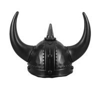 Casque Viking à Cornes Noir en Plastique, Style Médiéval Réaliste | Accessoire de Déguisement Réutilisable, Effet Photo Prêt, pour Tête Adulte, Soirées et Scène Cosplay