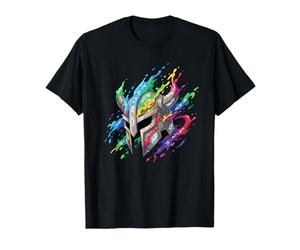 Casque Viking coloré avec éclaboussures de Runes Magiques T-Shirt