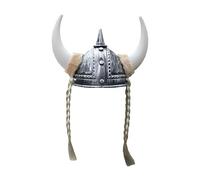 Casque viking d'Halloween pour adulte - Costume de viking - Corne à boire - Gobelet - Carnaval - Costume de soldat de guerrier, argenté, taille unique