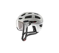 uvex Finale Visor - Casque Urbain sûr pour Femmes et Hommes - catégorie de Filtre 1 - inclut Un éclairage LED - Sand-White Matt - 56-61 cm