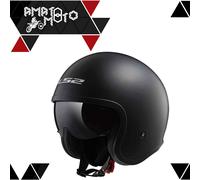 Casque Vintage Jet Visière Scomparsa LS2 OF599 Spitfire Mono Noir Mat