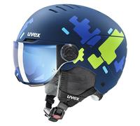 Casque visière Uvex Rocket Junior Visor (blue puzzle) enfant 51-55 cm