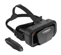 Casque VR 3D pour Smartphone avec Télécommande, Casque Réalité 3D Virtuelle, Lentilles HD Anti-Lumière Bleue, Compatible iOS Phone & Android 4,7-7", Réalité Virtuelle Idéal pour Films et Jeux