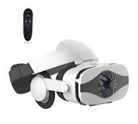 Casque VR avec Écouteurs, Casque Réalité 3D Virtuelle, Lunettes de Réalité Virtuelle 3D, Compatible avec Smartphones 4,7-7,2 Pouces, pour Jeux Et Films 3D, Cadeau pour Enfants Et Famille(F)