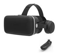 Casque VR avec Écouteurs, Casque Réalité 3D Virtuelle, Lunettes de Réalité Virtuelle 3D, Compatible avec Smartphones 4,7-7,2 Pouces, pour Jeux Et Films 3D, Cadeau pour Enfants Et Famille(B)