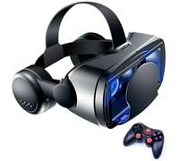 Casque VR avec Écouteurs, Casque Réalité 3D Virtuelle, Lunettes de Réalité Virtuelle 3D, Compatible avec Smartphones 4,7-7,2 Pouces, pour Jeux Et Films 3D, Cadeau pour Enfants Et Famille(E)