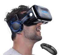 Casque VR, Casque de Réalité Virtuelle avec Contrôleur et Écouteurs pour Enfant Adulte Jouer Jeu Vidéo 3D Film, Ensemble Universel VR Lunettes Goggle Casque Bundle pour Smartphones iOS Android