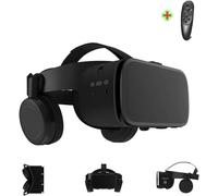 Casque VR HD Lunettes 3D avec Bluetooth Hi-FI Casques, Réalité Virtuelle pour Téléphone, pour Films et Jeux, Compatible avec Smartphone 4,7-6,3 Pouces, Cadeau d'anniversaire et de Noël (Noir)