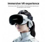 Casque VR mobile 3D avec expérience immersive HD, lunettes VR réglables avec écouteurs intégrés, coussinet nasal confortable, lunettes de réalité virtuelle compatibles avec et téléphones Android pour