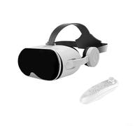 Casque VR pour Smartphones 5.5-6.7 Pouces Lunettes de Réalité Virtuelle 3D avec Champ de Vue 110° Casque Intégré Casque Confortable Réglable ABS Incluse Contrôleur (Blanc)