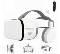 Casque VR pour téléphones iPhone et Android Lunettes de réalité virtuelle sans Fil Bluetooth 3D avec télécommande Play Game Watch Movie adapté pour téléphone de 4,7 à 6,2 Pouces (Blanc)