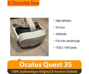 Casque VR tout-en-un Oculus Quest 3S 128 Go - Casque intelligent Meta Quest 3 avec détection de mouvement - Console de jeu VR Quest 3S 128 Go White 128GB